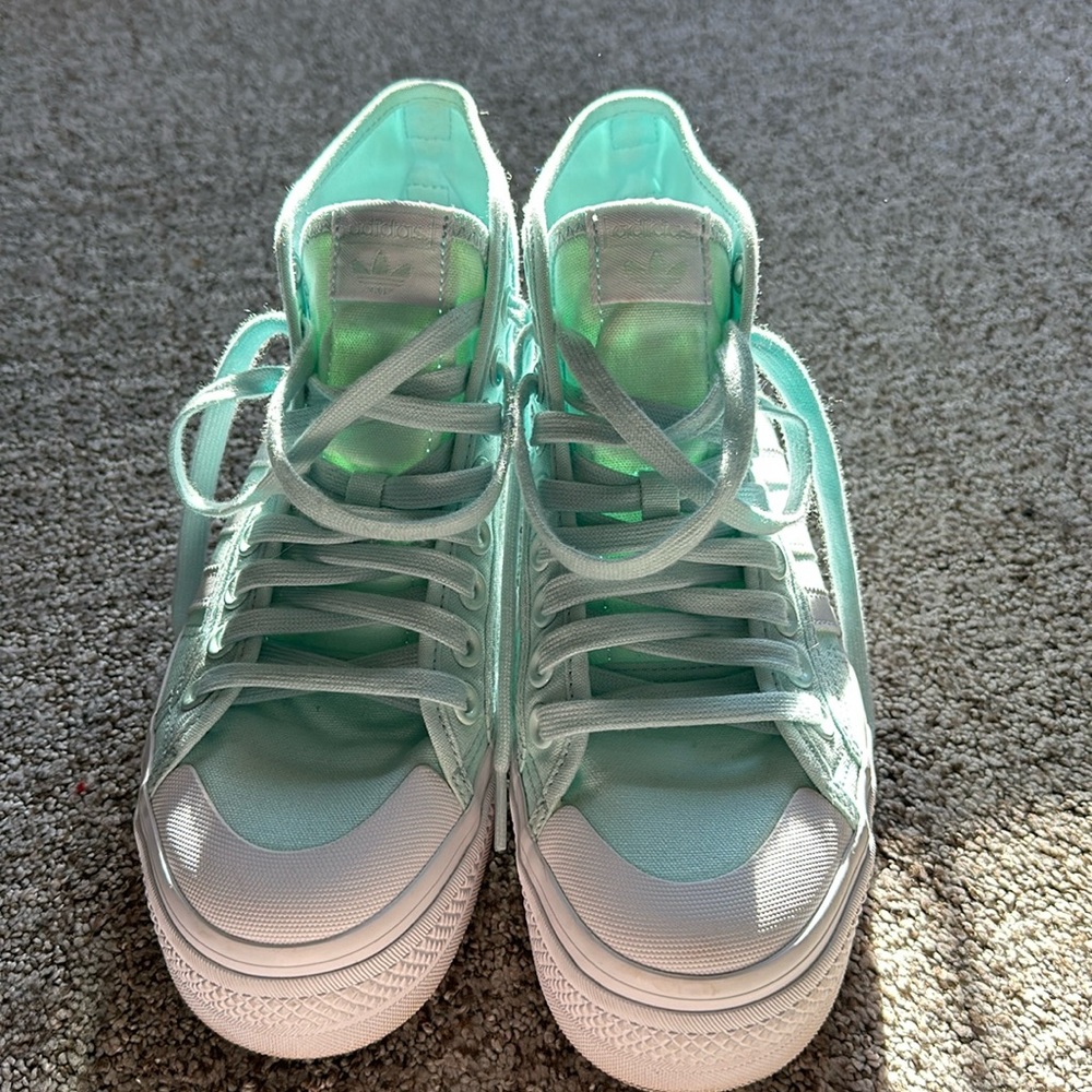 Mint Adidas Platform Hightop Sneakers